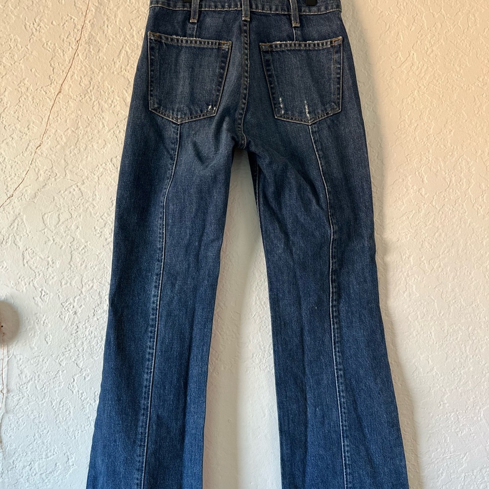 Reformation Blue Flare Wide Leg Jeans